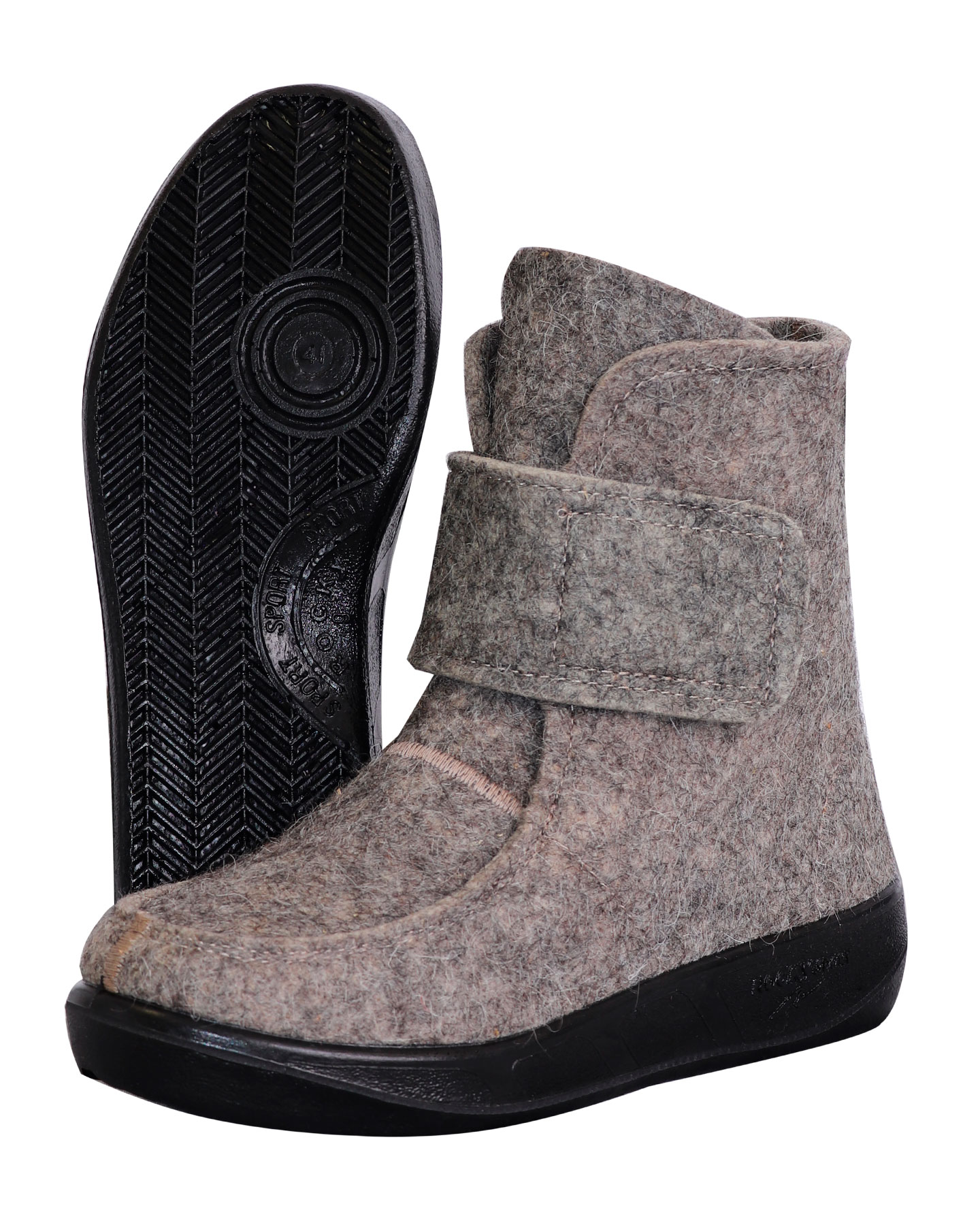 125662 Валенки ботинки на липучке, подошва ПУ