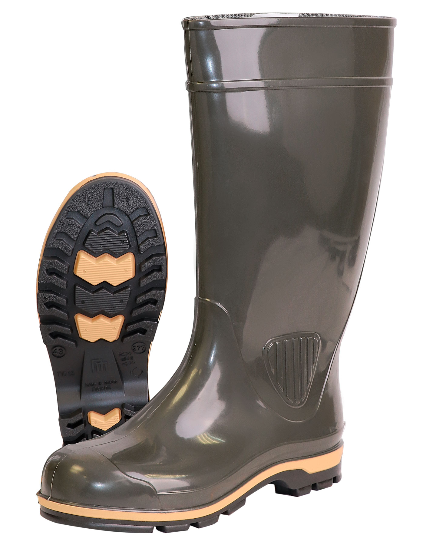 133471 Сапоги Nordman 15S ПВХ МБС КЩС с МП, оливковый-песочный-черный, высота 39см (5-209-G15)