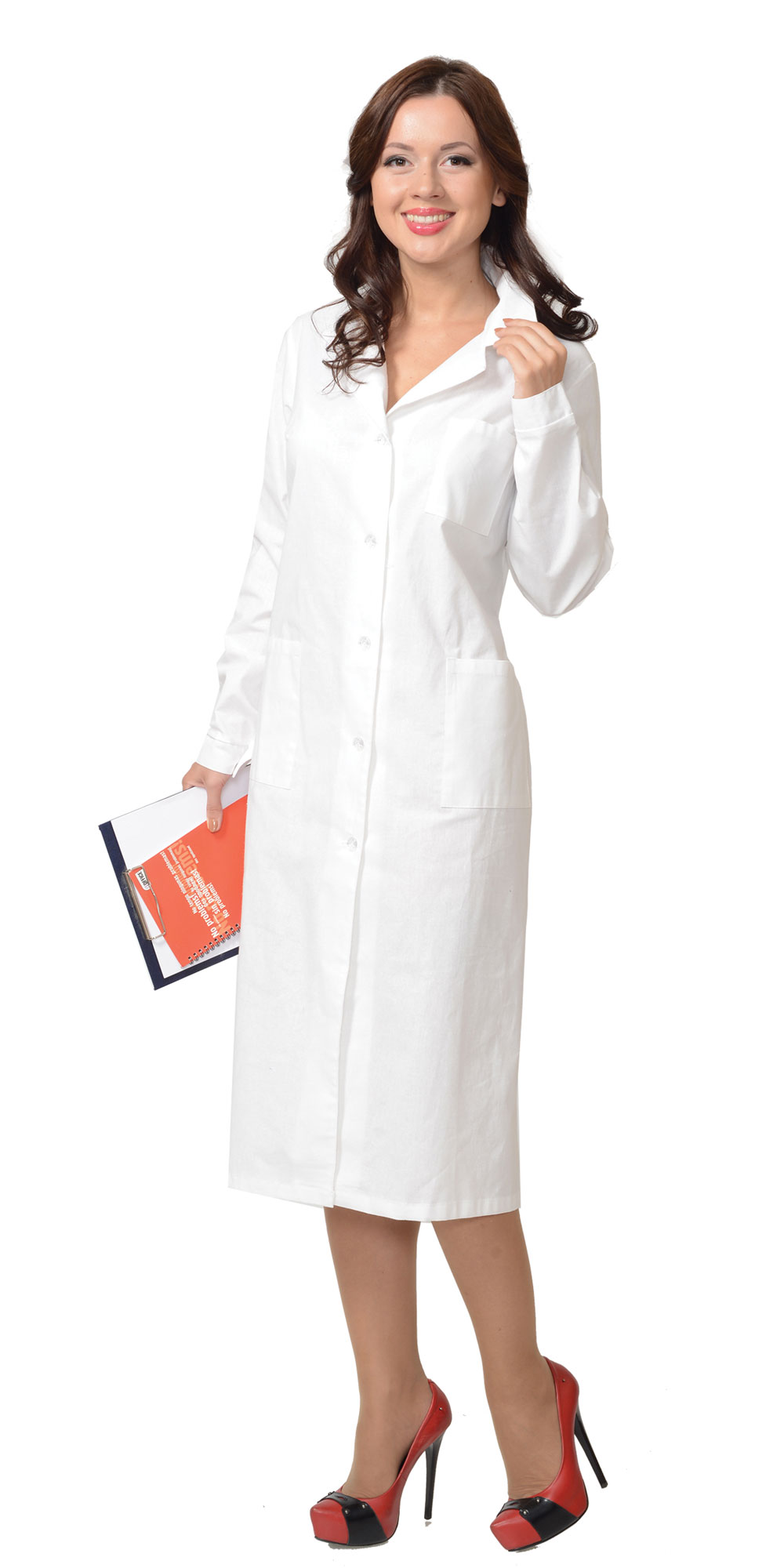 01561 Халат х/б бязь, женский белый (ЧЗ)