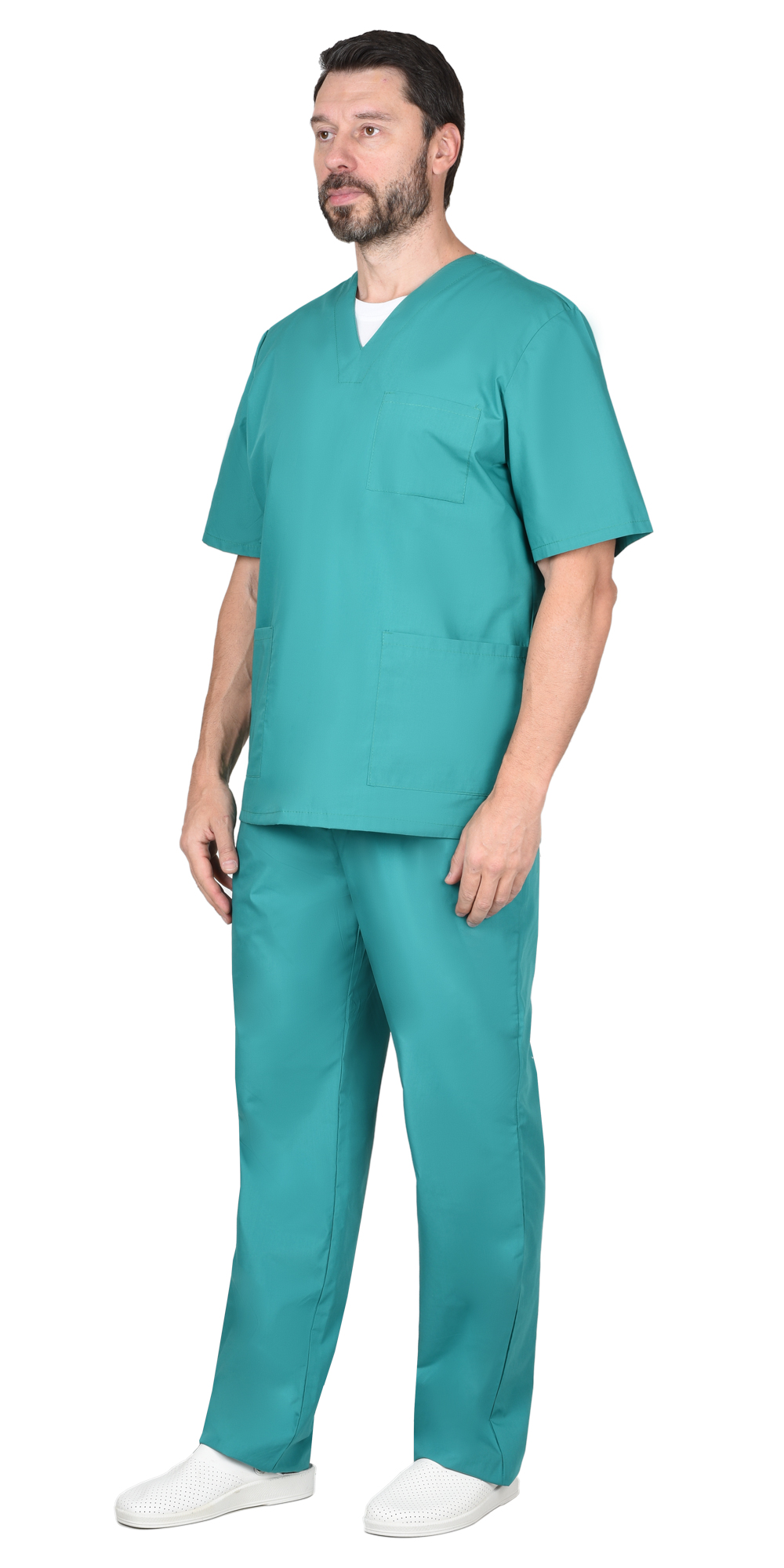 02257 Костюм хирурга универсальный: блуза, брюки зелёный (ЧЗ)