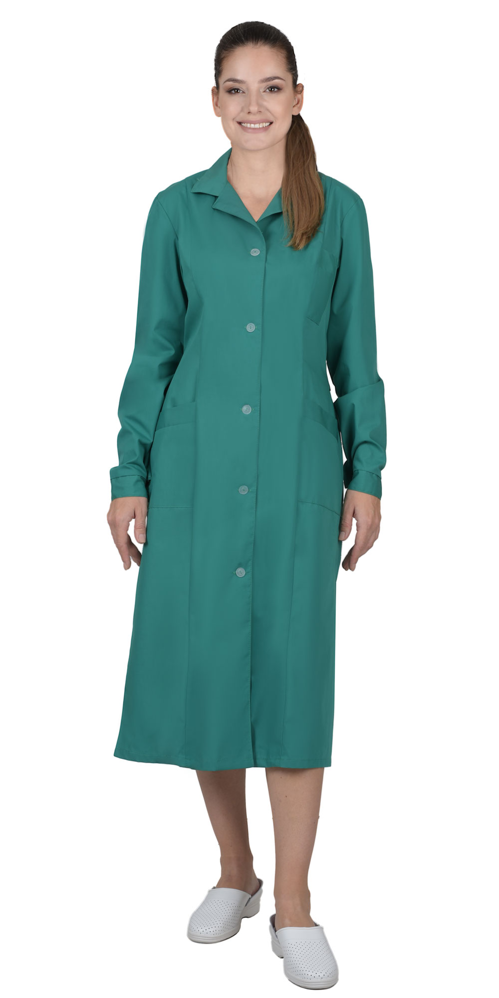 03938 Халат женский с рельефами зелёный (ЧЗ)