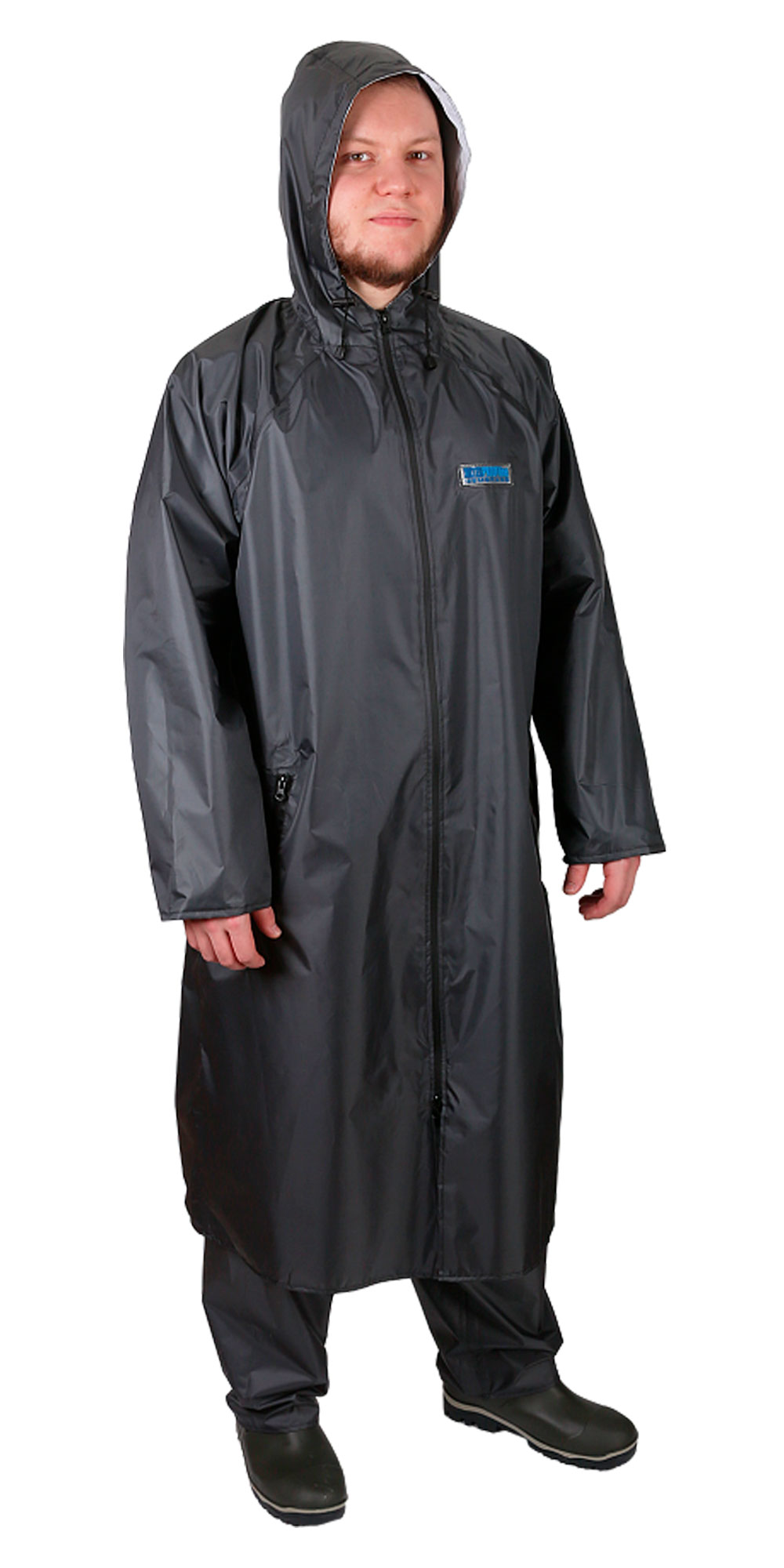 127209 Плащ влагозащитный Membrane WPL (180 гр/м2, мембрана) серый (ЧЗ)