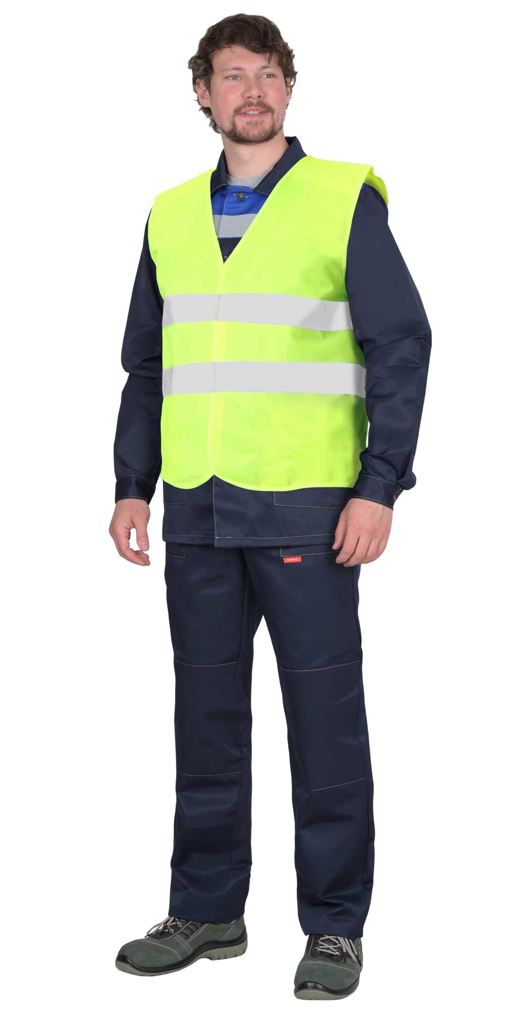 136187 Жилет сигнальный SIRIUS кл.1, 2 СОП (трик.100 гр/м2) лимонный (ЧЗ)