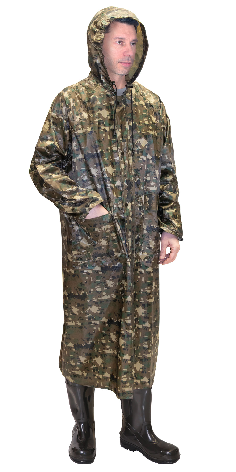 141555 Плащ влагозащитный SIRIUS Стандарт (210 гр/м2) КМФ цифра (ЧЗ)